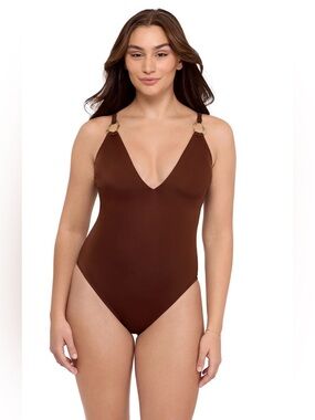 Sofia by Sofia Vergara brown one-piece swimsuit XS NWT